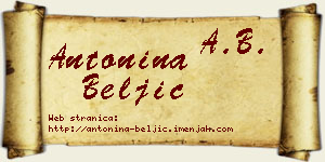 Antonina Beljić vizit kartica